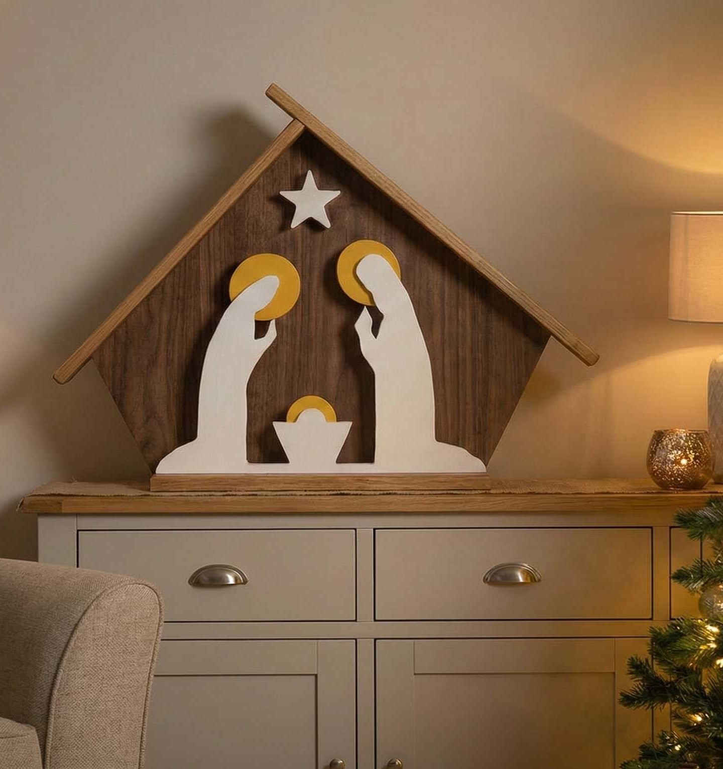 Grande crèche peinte à la main - vue 4