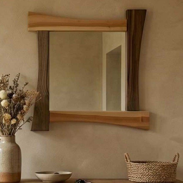 Miroir en Merisier et en Noyer