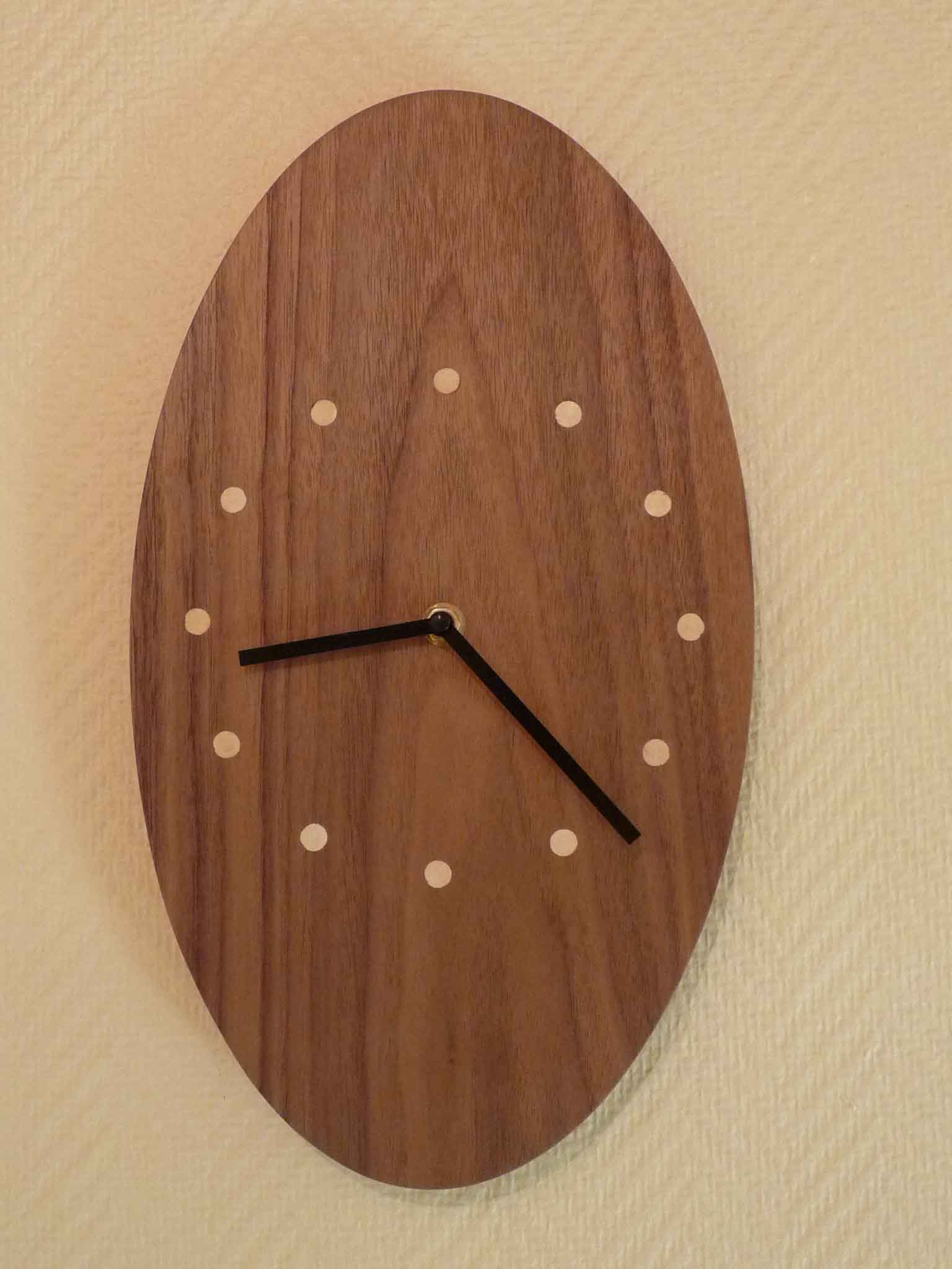 Horloge murale Bois Design en noyer - vue 2