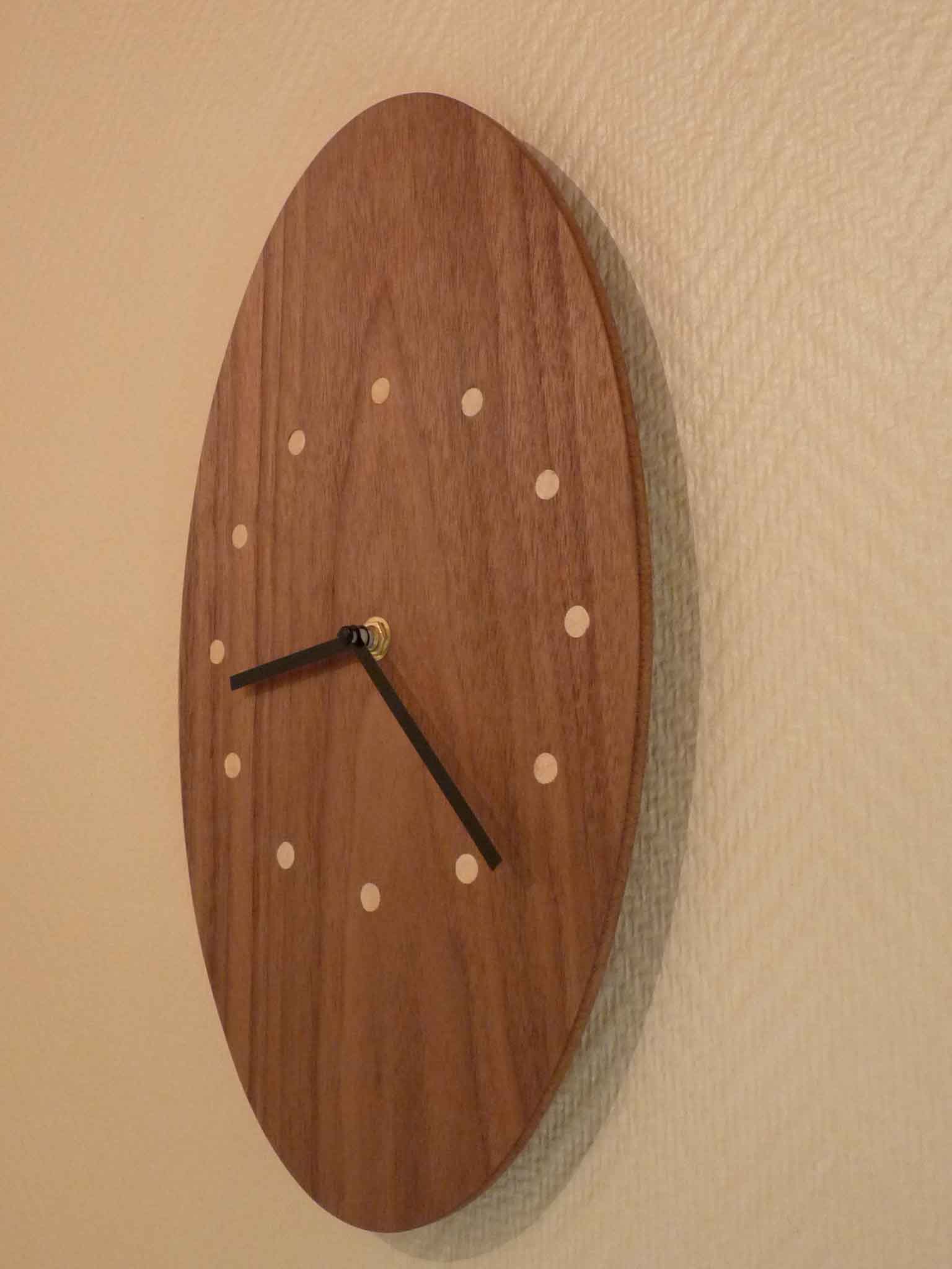 Horloge murale Bois Design en noyer - vue 3